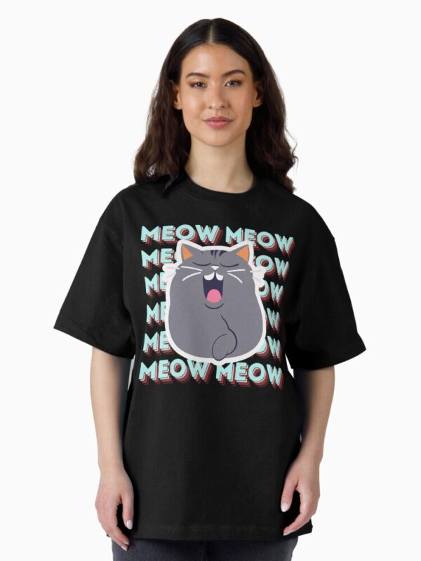 Singing Cat Oversized T-Shirt - Image 5